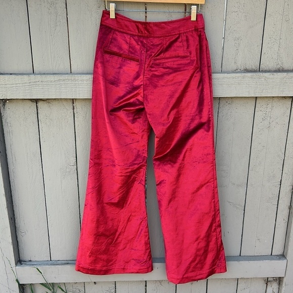 NWT Free People Walk With You Velvet Wide Leg Flare Trousers Sz 4 - Picture 10 of 11